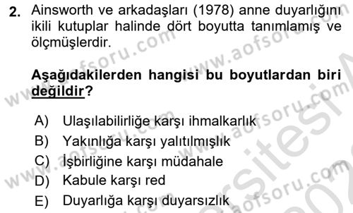 Aile İçi Uyumlu Etkileşim Dersi 2022 - 2023 Yılı (Final) Dönem Sonu Sınav Soruları 2. Soru