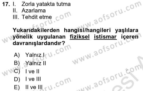 Aile İçi Uyumlu Etkileşim Dersi 2022 - 2023 Yılı Yaz Okulu Sınav Soruları 17. Soru