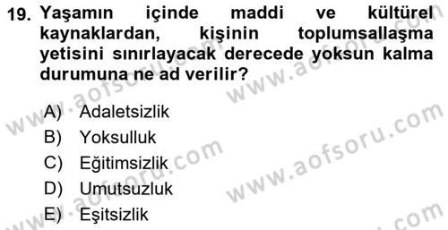 Aile İçi Uyumlu Etkileşim Dersi 2022 - 2023 Yılı Yaz Okulu Sınav Soruları 19. Soru