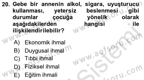 Aile İçi Uyumlu Etkileşim Dersi 2022 - 2023 Yılı Yaz Okulu Sınav Soruları 20. Soru