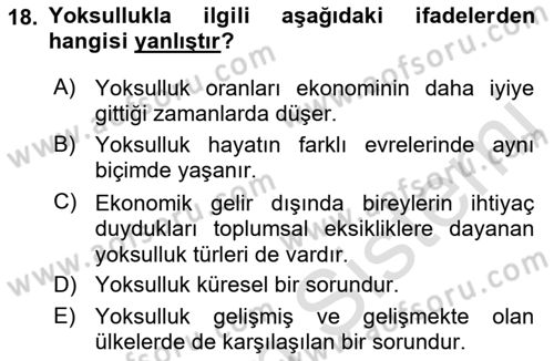 Aile İçi Uyumlu Etkileşim Dersi 2023 - 2024 Yılı (Final) Dönem Sonu Sınav Soruları 18. Soru