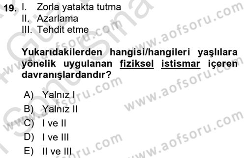 Aile İçi Uyumlu Etkileşim Dersi 2023 - 2024 Yılı (Final) Dönem Sonu Sınav Soruları 19. Soru