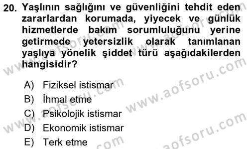 Aile İçi Uyumlu Etkileşim Dersi 2023 - 2024 Yılı (Final) Dönem Sonu Sınav Soruları 20. Soru