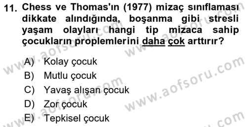 Aile İçi Uyumlu Etkileşim Dersi 2023 - 2024 Yılı Yaz Okulu Sınav Soruları 11. Soru