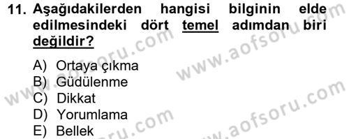 Tüketim Bilinci ve Bilinçli Tüketici Dersi 2012 - 2013 Yılı (Vize) Ara Sınav Soruları 11. Soru
