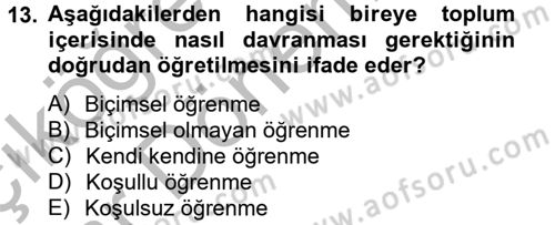Tüketim Bilinci ve Bilinçli Tüketici Dersi 2012 - 2013 Yılı (Vize) Ara Sınav Soruları 13. Soru