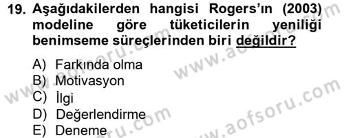 Tüketim Bilinci ve Bilinçli Tüketici Dersi 2012 - 2013 Yılı (Vize) Ara Sınav Soruları 19. Soru