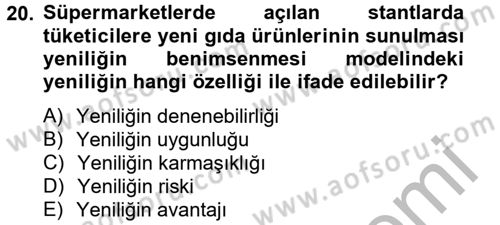 Tüketim Bilinci ve Bilinçli Tüketici Dersi 2012 - 2013 Yılı (Vize) Ara Sınav Soruları 20. Soru