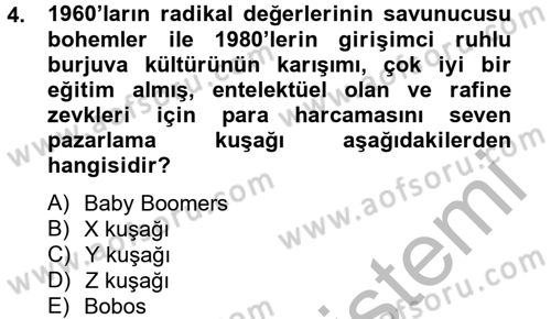 Tüketim Bilinci ve Bilinçli Tüketici Dersi 2012 - 2013 Yılı (Vize) Ara Sınav Soruları 4. Soru
