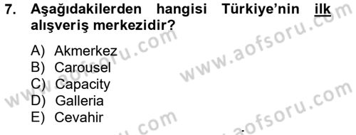 Tüketim Bilinci ve Bilinçli Tüketici Dersi 2012 - 2013 Yılı (Vize) Ara Sınav Soruları 7. Soru