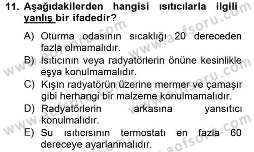Tüketim Bilinci ve Bilinçli Tüketici Dersi 2012 - 2013 Yılı (Final) Dönem Sonu Sınavı 11. Soru
