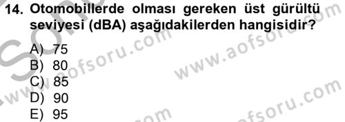 Tüketim Bilinci ve Bilinçli Tüketici Dersi 2012 - 2013 Yılı (Final) Dönem Sonu Sınav Soruları 14. Soru