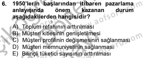Tüketim Bilinci ve Bilinçli Tüketici Dersi 2012 - 2013 Yılı (Final) Dönem Sonu Sınav Soruları 6. Soru