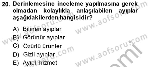 Tüketim Bilinci ve Bilinçli Tüketici Dersi 2013 - 2014 Yılı (Final) Dönem Sonu Sınav Soruları 20. Soru