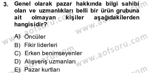 Tüketim Bilinci ve Bilinçli Tüketici Dersi 2013 - 2014 Yılı (Final) Dönem Sonu Sınav Soruları 3. Soru