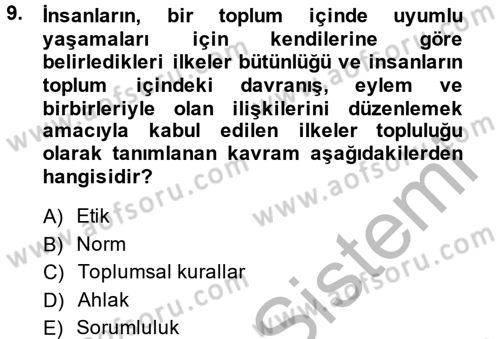 Tüketim Bilinci ve Bilinçli Tüketici Dersi 2013 - 2014 Yılı (Final) Dönem Sonu Sınav Soruları 9. Soru