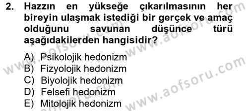 Tüketim Bilinci ve Bilinçli Tüketici Dersi 2013 - 2014 Yılı Tek Ders Sınav Soruları 2. Soru