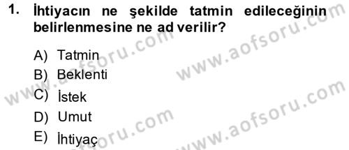 Tüketim Bilinci ve Bilinçli Tüketici Dersi 2014 - 2015 Yılı (Vize) Ara Sınav Soruları 1. Soru