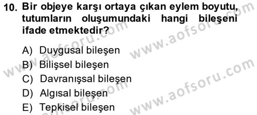 Tüketim Bilinci ve Bilinçli Tüketici Dersi 2014 - 2015 Yılı (Vize) Ara Sınav Soruları 10. Soru