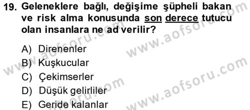 Tüketim Bilinci ve Bilinçli Tüketici Dersi 2014 - 2015 Yılı (Vize) Ara Sınav Soruları 19. Soru