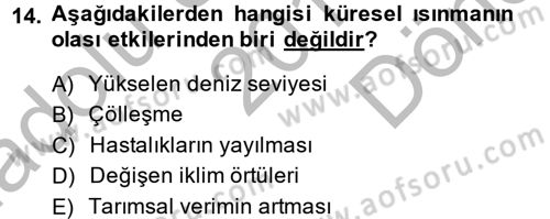 Tüketim Bilinci ve Bilinçli Tüketici Dersi 2014 - 2015 Yılı (Final) Dönem Sonu Sınav Soruları 14. Soru