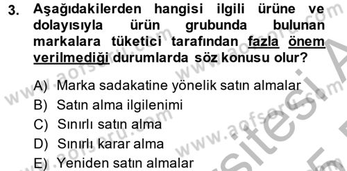 Tüketim Bilinci ve Bilinçli Tüketici Dersi 2014 - 2015 Yılı (Final) Dönem Sonu Sınav Soruları 3. Soru