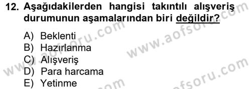 Tüketim Bilinci ve Bilinçli Tüketici Dersi 2014 - 2015 Yılı Tek Ders Sınav Soruları 12. Soru