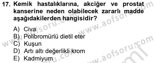 Tüketim Bilinci ve Bilinçli Tüketici Dersi 2014 - 2015 Yılı Tek Ders Sınav Soruları 17. Soru