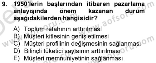 Tüketim Bilinci ve Bilinçli Tüketici Dersi 2014 - 2015 Yılı Tek Ders Sınav Soruları 9. Soru