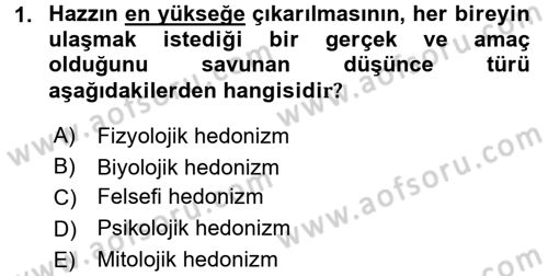 Tüketim Bilinci ve Bilinçli Tüketici Dersi 2015 - 2016 Yılı (Vize) Ara Sınavı 1. Soru