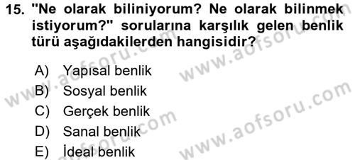 Tüketim Bilinci ve Bilinçli Tüketici Dersi 2015 - 2016 Yılı (Vize) Ara Sınav Soruları 15. Soru