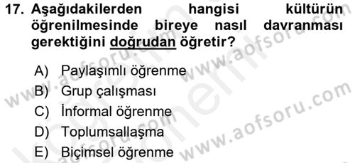 Tüketim Bilinci ve Bilinçli Tüketici Dersi 2015 - 2016 Yılı (Vize) Ara Sınav Soruları 17. Soru