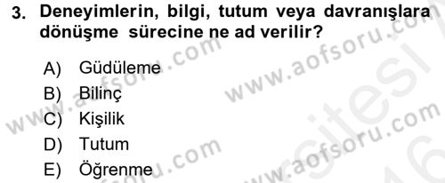 Tüketim Bilinci ve Bilinçli Tüketici Dersi 2015 - 2016 Yılı (Vize) Ara Sınavı 3. Soru