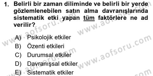 Tüketim Bilinci ve Bilinçli Tüketici Dersi 2015 - 2016 Yılı (Final) Dönem Sonu Sınav Soruları 1. Soru