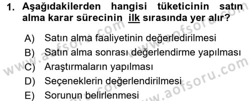 Tüketim Bilinci ve Bilinçli Tüketici Dersi 2015 - 2016 Yılı Tek Ders Sınav Soruları 1. Soru