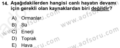 Tüketim Bilinci ve Bilinçli Tüketici Dersi 2015 - 2016 Yılı Tek Ders Sınav Soruları 14. Soru