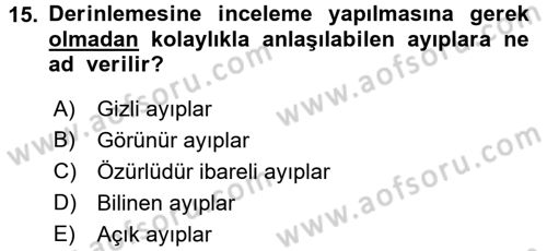 Tüketim Bilinci ve Bilinçli Tüketici Dersi 2015 - 2016 Yılı Tek Ders Sınav Soruları 15. Soru