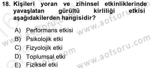 Tüketim Bilinci ve Bilinçli Tüketici Dersi 2015 - 2016 Yılı Tek Ders Sınavı 18. Soru