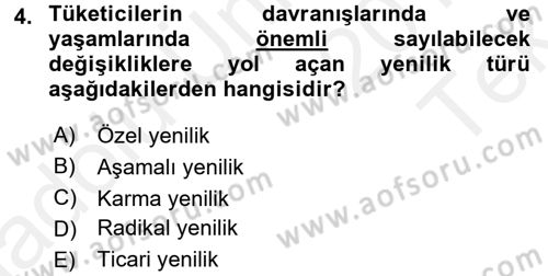 Tüketim Bilinci ve Bilinçli Tüketici Dersi 2015 - 2016 Yılı Tek Ders Sınav Soruları 4. Soru