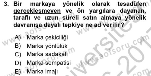 Tüketim Bilinci ve Bilinçli Tüketici Dersi 2016 - 2017 Yılı 3 Ders Sınav Soruları 3. Soru