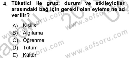 Tüketim Bilinci ve Bilinçli Tüketici Dersi 2016 - 2017 Yılı 3 Ders Sınav Soruları 4. Soru