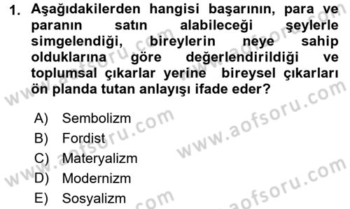 Tüketim Bilinci ve Bilinçli Tüketici Dersi 2016 - 2017 Yılı (Vize) Ara Sınav Soruları 1. Soru