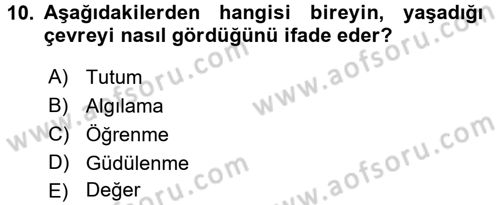 Tüketim Bilinci ve Bilinçli Tüketici Dersi 2016 - 2017 Yılı (Vize) Ara Sınav Soruları 10. Soru
