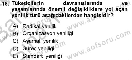 Tüketim Bilinci ve Bilinçli Tüketici Dersi 2016 - 2017 Yılı (Vize) Ara Sınav Soruları 18. Soru
