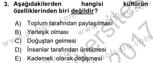 Tüketim Bilinci ve Bilinçli Tüketici Dersi 2016 - 2017 Yılı (Vize) Ara Sınav Soruları 3. Soru