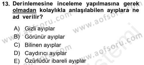 Tüketim Bilinci ve Bilinçli Tüketici Dersi 2017 - 2018 Yılı 3 Ders Sınav Soruları 13. Soru
