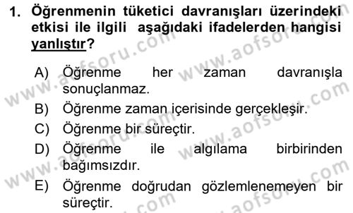 Tüketim Bilinci ve Bilinçli Tüketici Dersi 2017 - 2018 Yılı (Vize) Ara Sınav Soruları 1. Soru