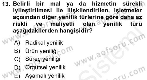 Tüketim Bilinci ve Bilinçli Tüketici Dersi 2017 - 2018 Yılı (Vize) Ara Sınav Soruları 13. Soru