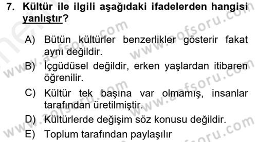 Tüketim Bilinci ve Bilinçli Tüketici Dersi 2017 - 2018 Yılı (Vize) Ara Sınavı 7. Soru