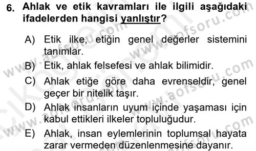 Tüketim Bilinci ve Bilinçli Tüketici Dersi 2017 - 2018 Yılı (Final) Dönem Sonu Sınav Soruları 6. Soru